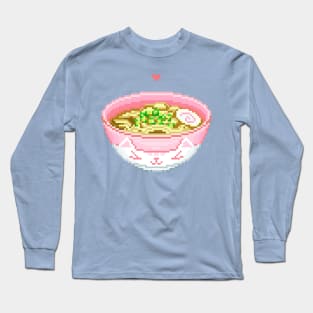 Kawaii Pixel Ramen Bowl Long Sleeve T-Shirt